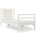 Estructura de cama sin colchón madera maciza blanca 75x190 cm