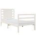 Estructura de cama sin colchón madera maciza blanca 75x190 cm