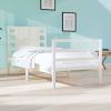 Estructura de cama sin colchón madera maciza blanca 75x190 cm