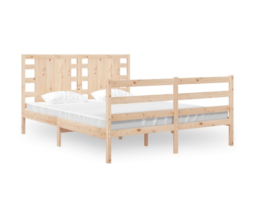 Estructura de cama sin colchón madera maciza de pino 120x190 cm