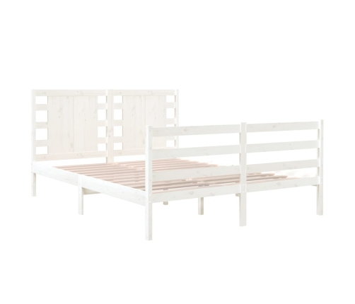 vidaXL Estructura de cama madera maciza pino blanco 120x190 cm