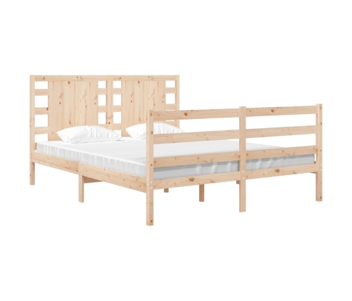 Estructura de cama sin colchón madera maciza de pino 135x190 cm