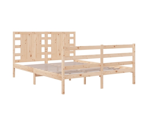 Estructura de cama sin colchón madera maciza de pino 135x190 cm