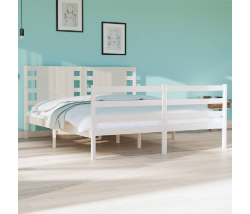 Estructura de cama sin colchón madera de pino blanco 135x190 cm