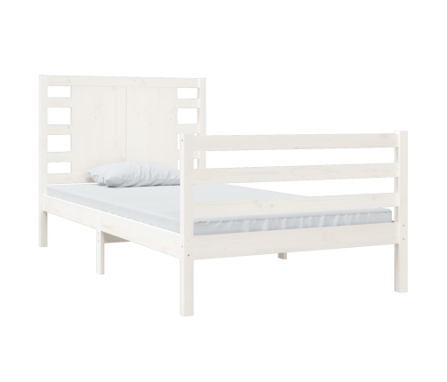 Estructura de cama sin colchón madera de pino blanca 90x200 cm