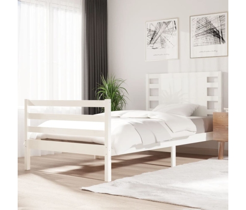 Estructura de cama sin colchón madera de pino blanca 90x200 cm