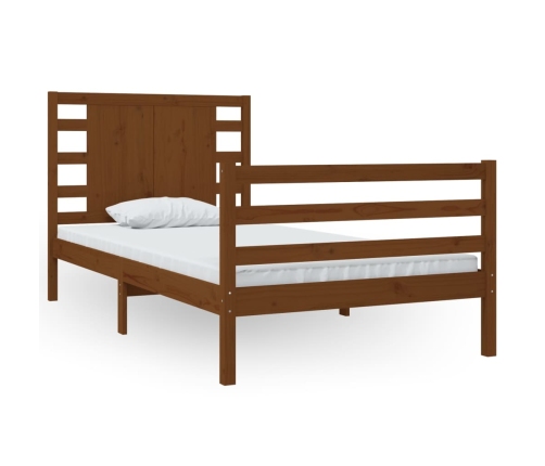 Estructura de cama madera maciza pino marrón miel 90x200 cm