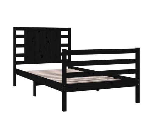 vidaXL Estructura de cama madera maciza de pino negro 100x200 cm