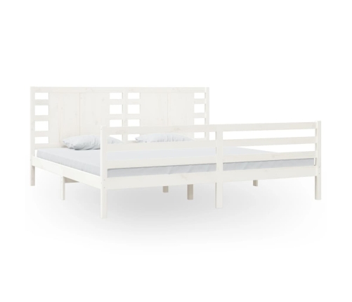 Estructura de cama sin colchón madera maciza blanca 200x200 cm