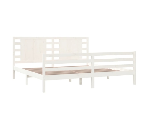 Estructura de cama sin colchón madera maciza blanca 200x200 cm