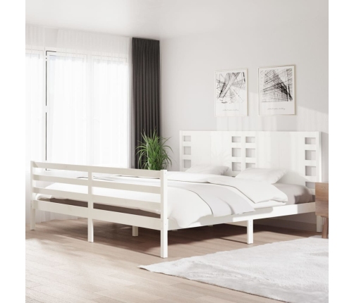 Estructura de cama sin colchón madera maciza blanca 200x200 cm