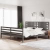 Estructura de cama de madera maciza de pino gris 200x200 cm