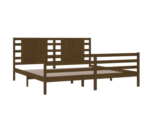 Estructura de cama madera maciza de pino marrón miel 200x200 cm