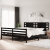 Estructura de cama de madera maciza de pino negro 200x200 cm