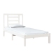 Estructura de cama madera maciza individual blanco 75x190 cm