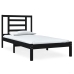 Estructura de cama madera maciza individual negra 75x190 cm