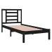 Estructura de cama madera maciza individual negra 75x190 cm