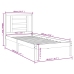 Estructura de cama madera maciza individual negra 75x190 cm
