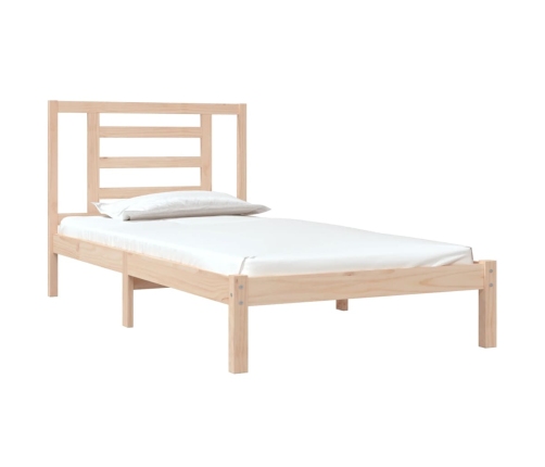 Estructura de cama sin colchón madera maciza de pino 90x190 cm