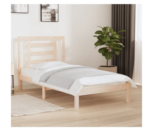 Estructura de cama sin colchón madera maciza de pino 90x190 cm