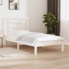 Estructura de cama sin colchón madera maciza blanca 90x190 cm