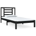 Estructura de cama madera maciza pino individual negro 90x190cm