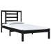 Estructura de cama madera maciza pino individual negro 90x190cm