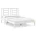 Estructura de cama doble pequeña madera maciza blanca 120x190cm