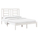 Estructura de cama doble pequeña madera maciza blanca 120x190cm