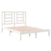 Estructura de cama doble pequeña madera maciza blanca 120x190cm