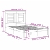 Estructura de cama doble pequeña madera maciza blanca 120x190cm