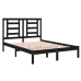 Estructura de cama madera maciza negra 120x190 cm