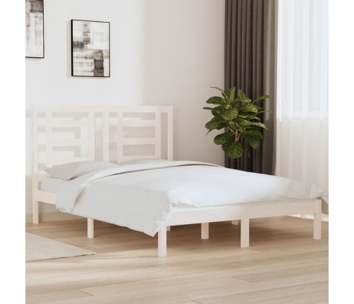 Estructura de cama sin colchón madera de pino blanco 135x190 cm