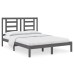 Estructura de cama madera maciza de pino doble gris 135x190cm