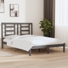 Estructura de cama madera maciza de pino doble gris 135x190cm