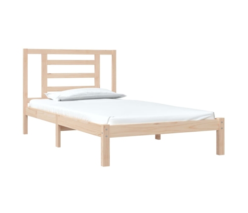 Estructura de cama sin colchón madera maciza de pino 90x200 cm