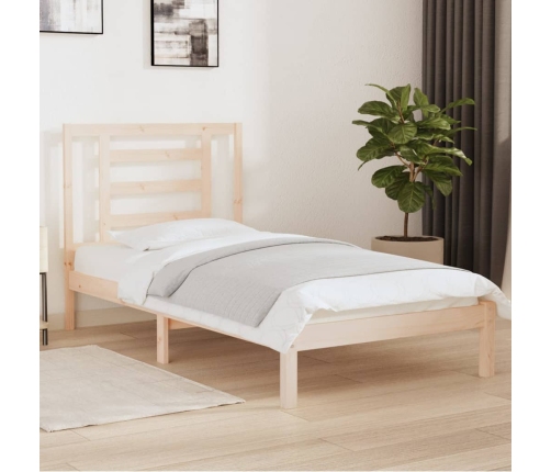 Estructura de cama sin colchón madera maciza de pino 90x200 cm