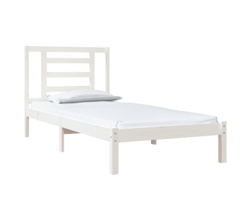 Estructura de cama sin colchón madera de pino blanca 90x200 cm