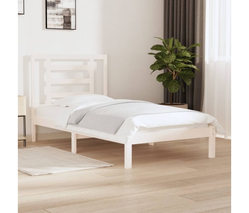 Estructura de cama sin colchón madera de pino blanca 90x200 cm