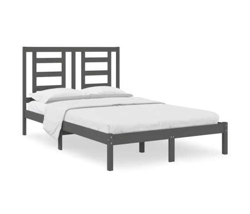 Estructura de cama madera maciza de pino gris 120x200 cm