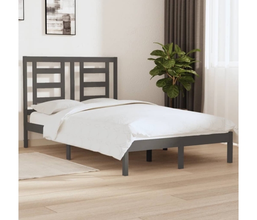 Estructura de cama madera maciza de pino gris 120x200 cm