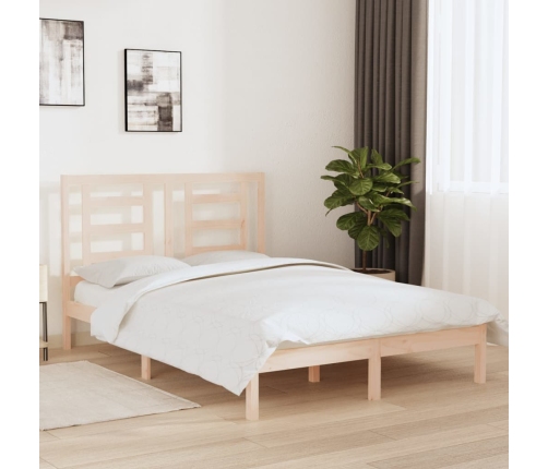 Estructura de cama sin colchón madera de pino blanca 140x200 cm