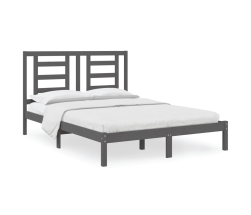 Estructura de cama madera maciza de pino gris 150x200 cm