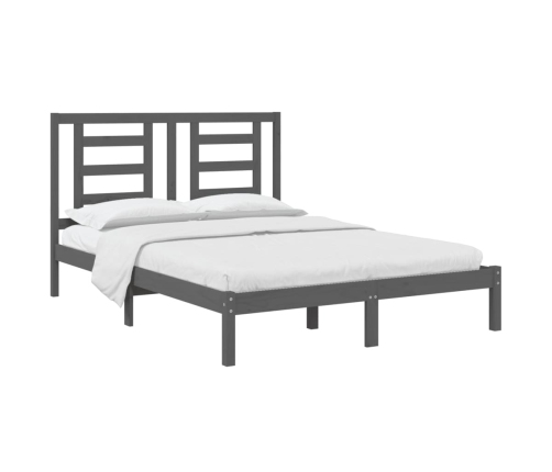 Estructura de cama madera maciza de pino gris 150x200 cm