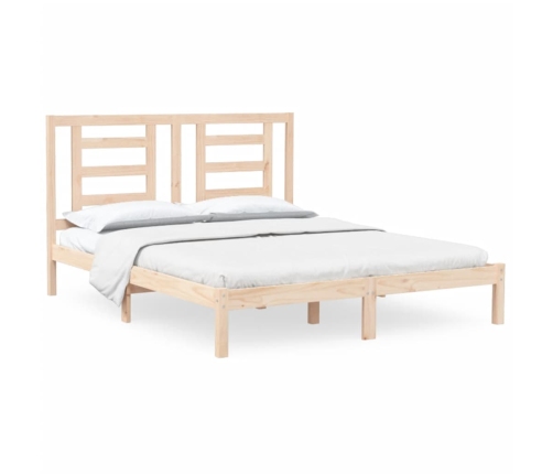 Estructura de cama sin colchón madera maciza de pino 160x200 cm