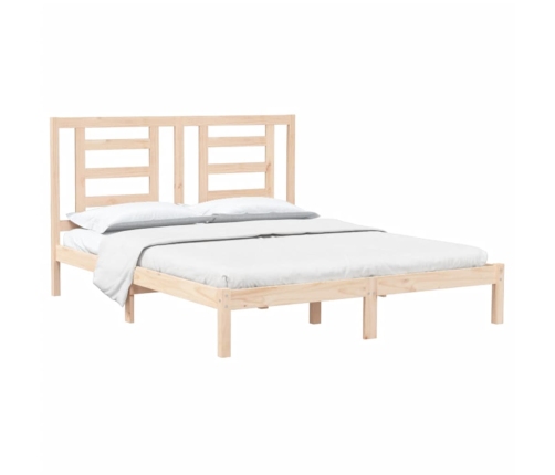 Estructura de cama sin colchón madera maciza de pino 160x200 cm