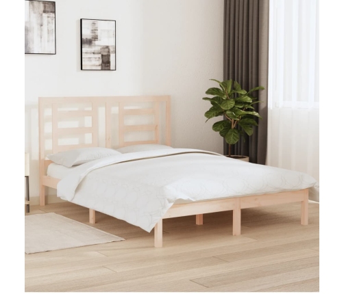 Estructura de cama sin colchón madera maciza de pino 160x200 cm