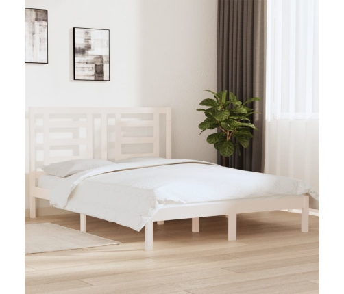 Estructura de cama sin colchón madera maciza de pino 160x200 cm