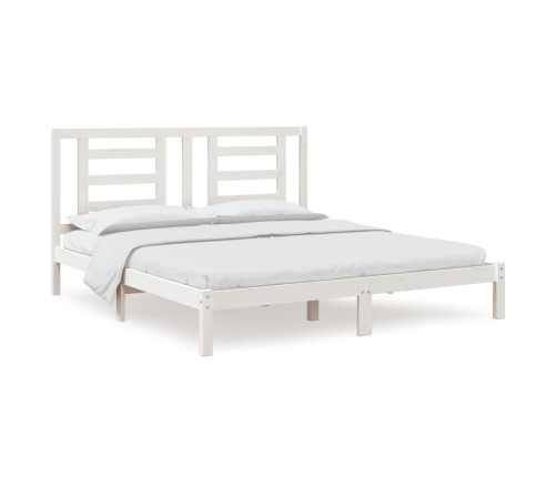 Estructura de cama madera maciza blanco Supe King 180x200 cm