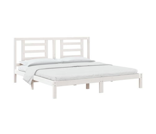 Estructura de cama madera maciza blanco Supe King 180x200 cm